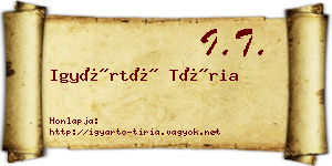 Igyártó Tíria névjegykártya